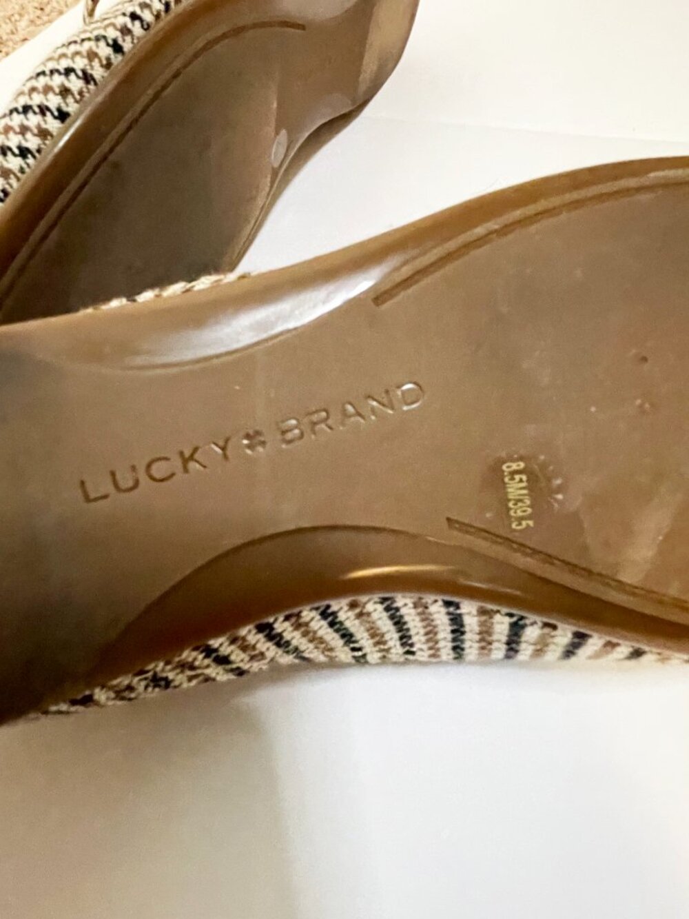 Lucky Brand Mary Jane Flats Women’s Size 8.5 Houndstooth Plaid Buckle Ballet - Picture 2 of 9